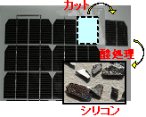 図1 市販の太陽電池の解体例