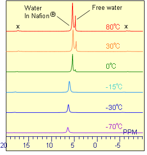 b) Nafion®　 membrane (H2O:14wt%)