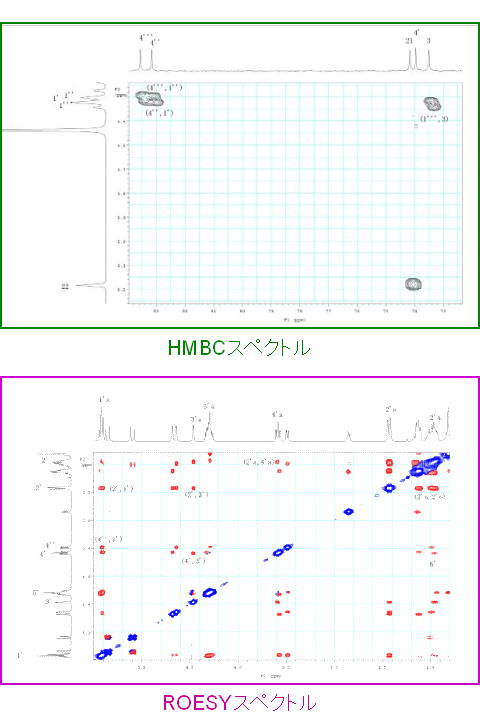 HMBCスペクトルとROESYスペクトル